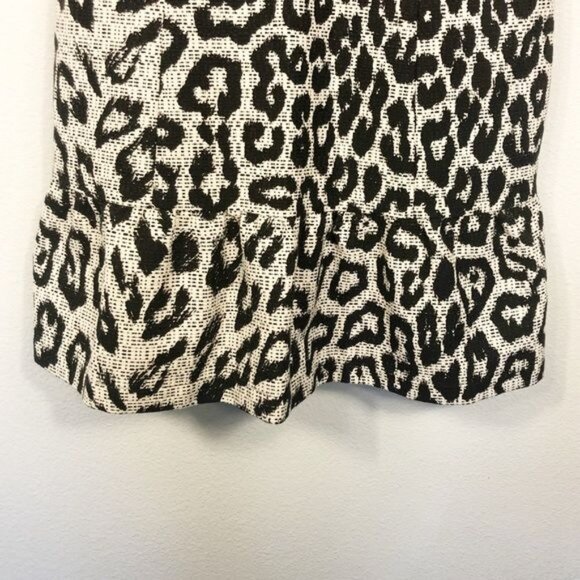 Sea Black Cream Animal Print Leopard Cheetah Woven Texture Dress Pockets Size 4 - Picture 9 of 9
